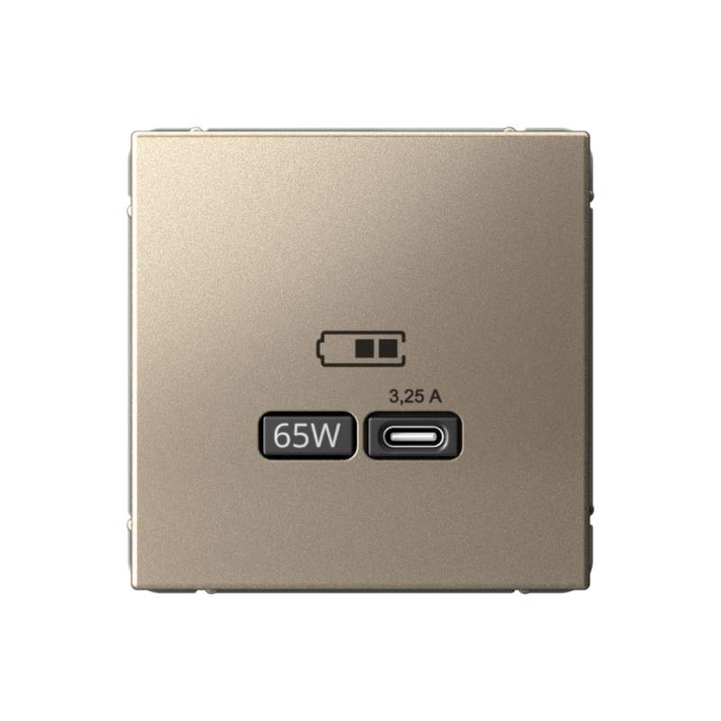 Розетка USB Systeme Electric серии ArtGallery тип-С 65Вт высокоскор.заряд. QC, PD, механизм, ШАМПАНЬ GAL000527  фото | Capital Power - инженерные системы
