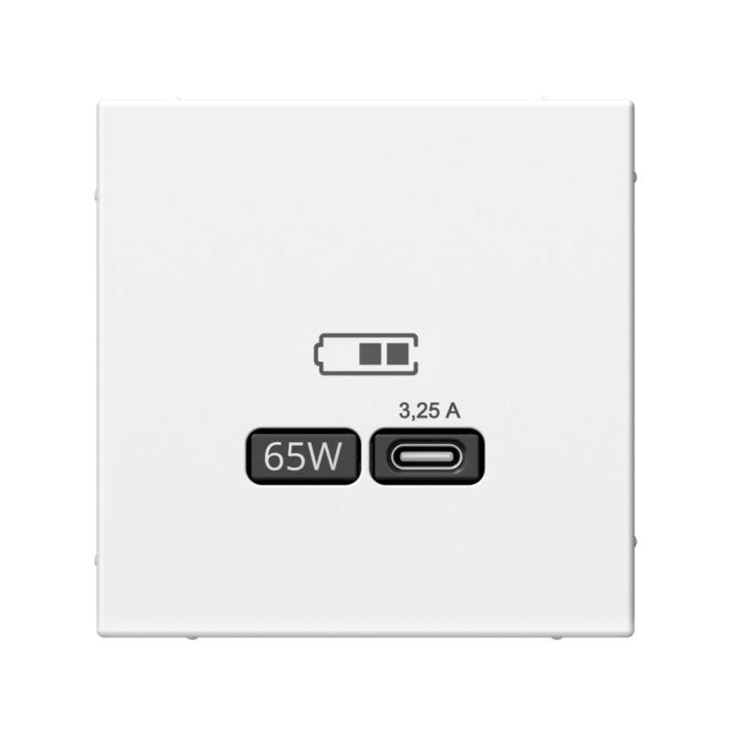 Розетка USB Systeme Electric серии ArtGallery тип-С 65Вт высокоскор.заряд. QC, PD, механизм, БЕЛЫЙ GAL000127  фото | Capital Power - инженерные системы