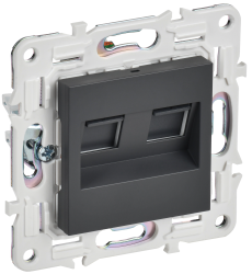 Розетка компьютерная двойная RJ45 кат.5E SK-K03T титан IEK серии SKANDY SK-K20-1-K48  фото | Capital Power - инженерные системы