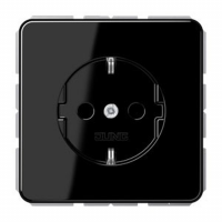 Розетка Jung CD серия Черная б/з CD511SW CD511SW  фото | Capital Power - инженерные системы