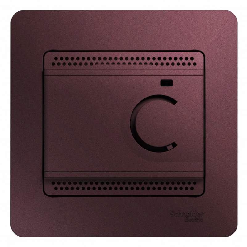 Термостат Systeme Electric серии Glossa электрон.тепл. пола с датч,+5-+50°C,10A, БАКЛАЖАНОВЫЙ GSL001138  фото | Capital Power - инженерные системы