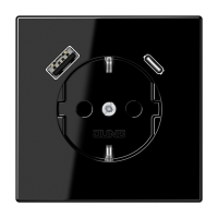 Чёрный Розетка Jung LS серия черная SCHUKO® с USB-интерфейсом с 1 гнездо USB типа A и 1 гнездо USB типа C LS серия черная LS1520-15CASW LS1520-15CASW  фото | Capital Power - инженерные системы