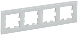Рамка 4 -местная РУ-4-2-БрБ стекло белый IEK серии BRITE BR-M42-G-K01  фото | Capital Power - инженерные системы