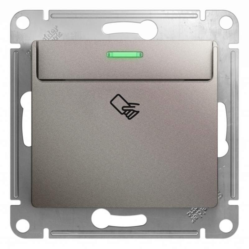 Выключатель карточный Systeme Electric серии Glossa,10AX, механизм, ПЛАТИНА GSL001269  фото | Capital Power - инженерные системы