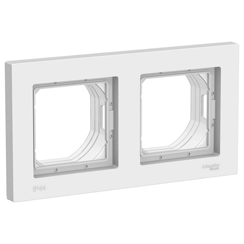 Рамка Systeme Electric серии AtlasDesign Aqua 2 поста IP44, Белый ATN440102  фото | Capital Power - инженерные системы