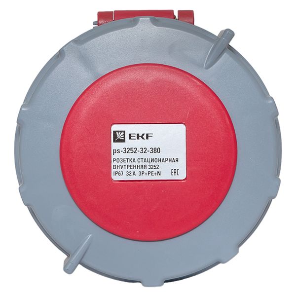 Розетка стационарная внутренняя 3252 3Р+РЕ+N 32А 380В IP67 EKF PROxima PS-3252-32-380  фото | Capital Power - инженерные системы
