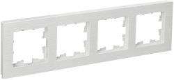 Рамка 4-местная РУ-4-Бр белый рифленый IEK серии BRITE BR-M42-51-K01  фото | Capital Power - инженерные системы