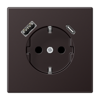 Розетка Jung LS серия Дарк SCHUKO® с USB-интерфейсом с 1 гнездо USB типа A и 1 гнездо USB типа C AL1520-15CAD-L AL1520-15CAD-L  фото | Capital Power - инженерные системы