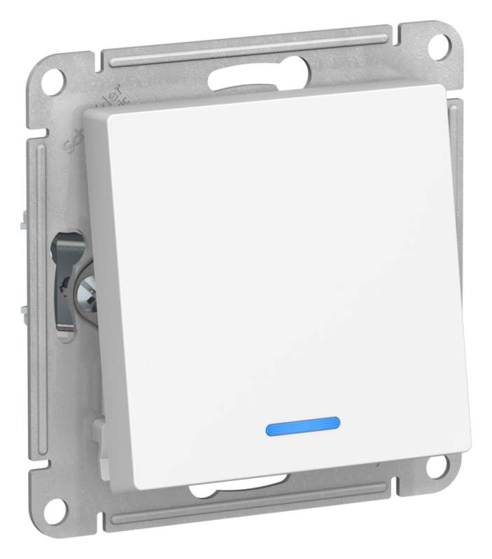 Переключатель с подсветкой Systeme Electric серии AtlasDesign, Сх.6А, 10Ах, Механизам, Лотос ATN001363  фото | Capital Power - инженерные системы