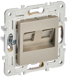 Розетка компьютерная двойная RJ45 кат.5E SK-K03Sh шампань IEK серии SKANDY SK-K20-1-K37  фото | Capital Power - инженерные системы