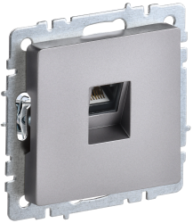 Розетка компьютерная RJ45 кат.5E РК10-БрС сталь IEK серии BRITE BR-K10-1-K46  фото | Capital Power - инженерные системы