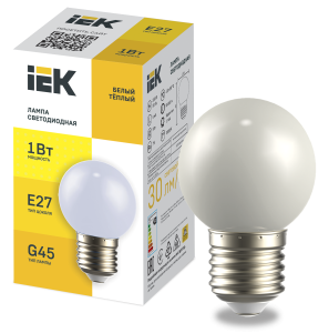 LIGHTING Лампа светодиодная декоративная G45 шар 1Вт 230В теплый белый E27 IEK LLE-G45-1-230-WW-E27  фото | Capital Power - инженерные системы