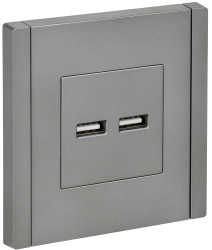 Розетка USB A+A 3,1А FP549 сталь IEK серии FORTE&PIANO FP-U21-D31-K46  фото | Capital Power - инженерные системы
