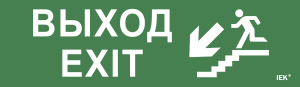 Этикетка самоклеящаяся 310х90мм "Выход/лестница вниз/фигура" IEK LPC10-1-31-09-VLVNF  фото | Capital Power - инженерные системы