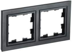 Рамка 2-местная РУ-2-БрЧ черный IEK серии BRITE BR-M22-K02  фото | Capital Power - инженерные системы