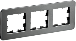 Рамка 3-местная РУ-3-1-Бр металл титан RE IEK серии BRITE BR-M32-M-01-K48  фото | Capital Power - инженерные системы