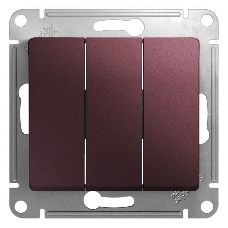Выключатель 3-клавишный Systeme Electric серии Glossa,сх.1+1+1,10AX, механизм, БАКЛАЖАНОВЫЙ GSL001131  фото | Capital Power - инженерные системы