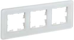 Рамка 3-местная РУ-3-2-Бр стекло белый RE IEK серии BRITE BR-M32-G-41-K01  фото | Capital Power - инженерные системы