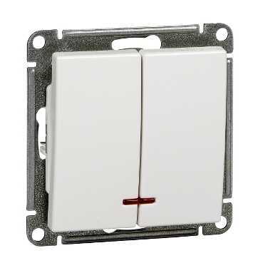 Выключатель 2-клавишный Systeme Electric серии W59 с подсв. 10АХ, механизм, БЕЛЫЙ VS510-251-1-86  фото | Capital Power - инженерные системы
