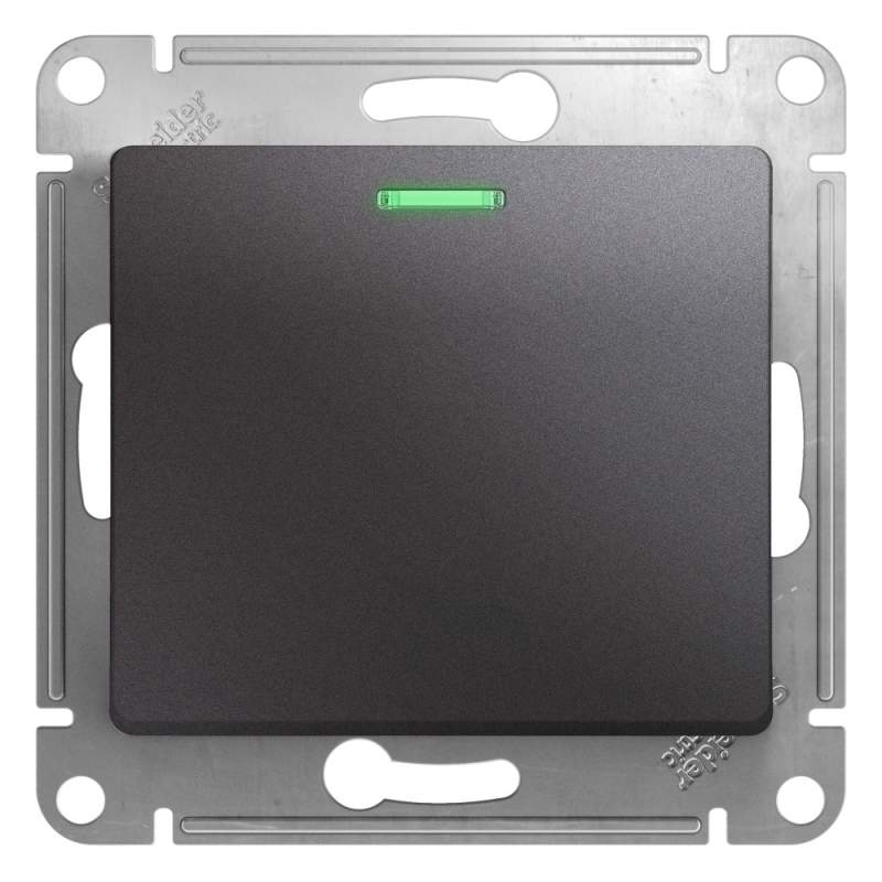 Выключатель с подсветкой Systeme Electric серии Glossa,сх.1а,10AX, механизм, ГРАФИТ GSL001313  фото | Capital Power - инженерные системы