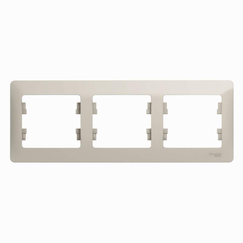 Рамка Systeme Electric серии Glossa 3 поста, горизонтальная, МОЛОЧНЫЙ GSL000903  фото | Capital Power - инженерные системы
