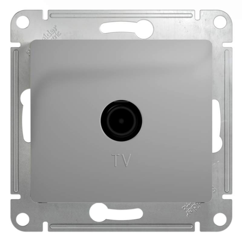 Розетка TV Systeme Electric серии Glossa проходная 4DB, механизм, АЛЮМИНИЙ GSL000392  фото | Capital Power - инженерные системы