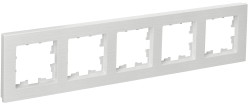 Рамка 5-местная РУ-5-Бр белый рифленый IEK серии BRITE BR-M52-51-K01  фото | Capital Power - инженерные системы