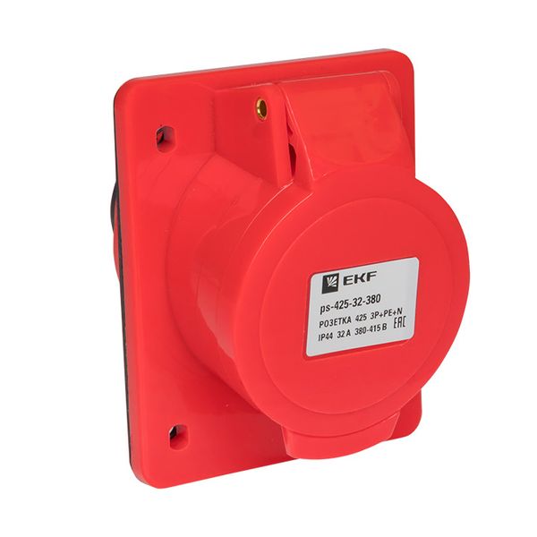 Розетка стационарная внутренняя 425 3Р+РЕ+N 32А 380В IP44 EKF PS-425-32-380  фото | Capital Power - инженерные системы