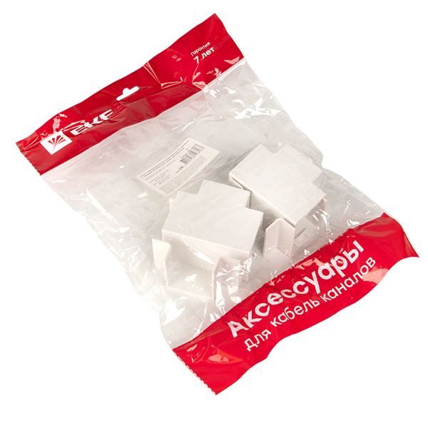 Угол T-образный (40х40) (4 шт) белый EKF-Plast TCHW-40-40X4  фото | Capital Power - инженерные системы