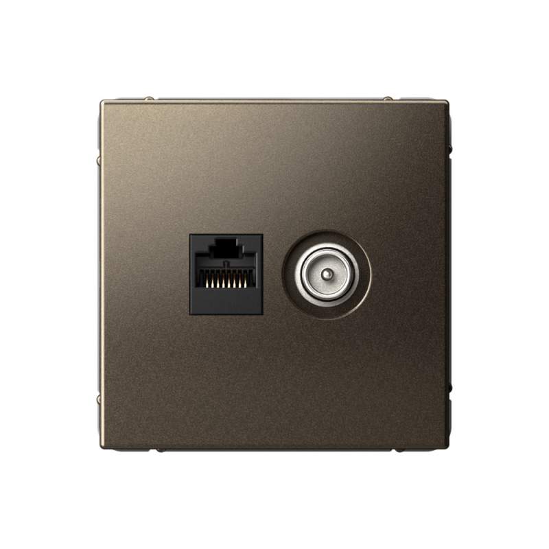 Розетка Systeme Electric серии ArtGallery двойная ТВ + компьютерная RJ45, кат. 5Е, МОККО GAL000689  фото | Capital Power - инженерные системы