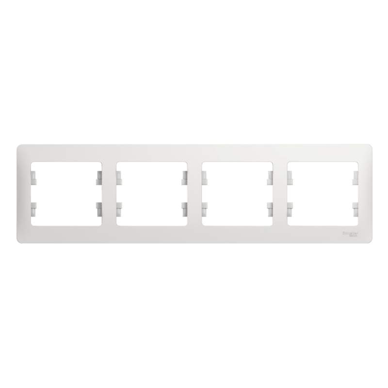 Рамка Systeme Electric серии Glossa 4 поста, горизонтальная, БЕЛЫЙ GSL000104  фото | Capital Power - инженерные системы