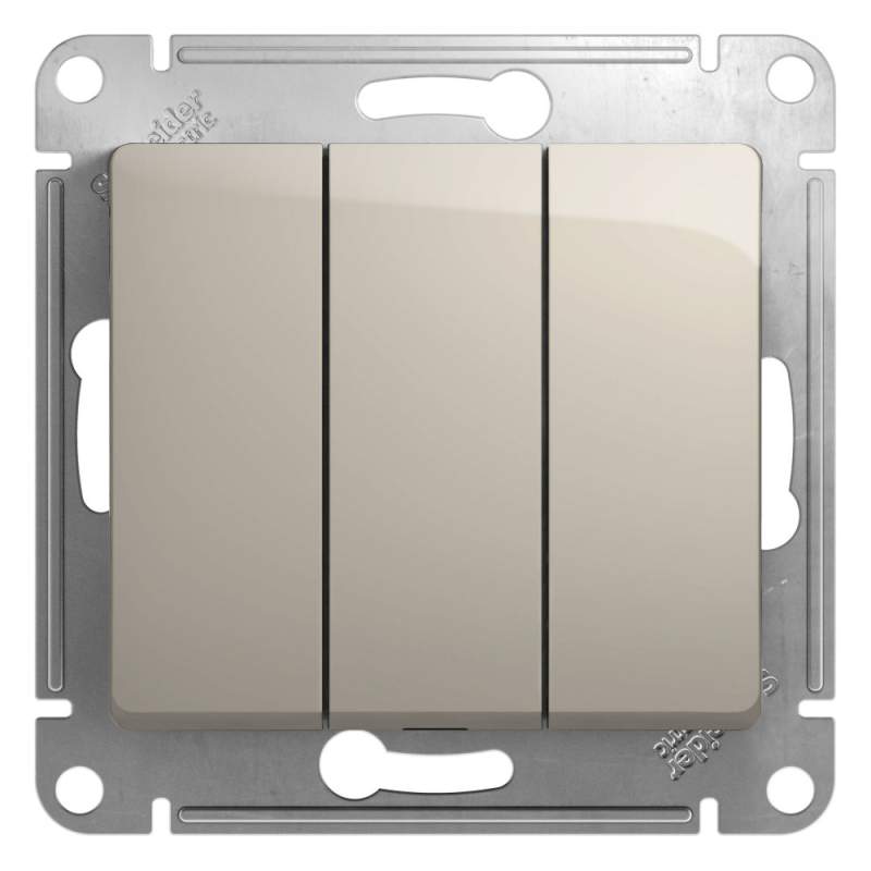 Выключатель 3-клавишный Systeme Electric серии Glossa,сх.1+1+1,10AX, механизм, МОЛОЧНЫЙ GSL000931  фото | Capital Power - инженерные системы