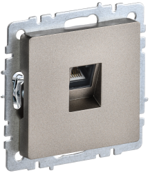 Розетка компьютерная RJ45 кат.5E РК10-БрШ шампань IEK серии BRITE BR-K10-1-K37  фото | Capital Power - инженерные системы