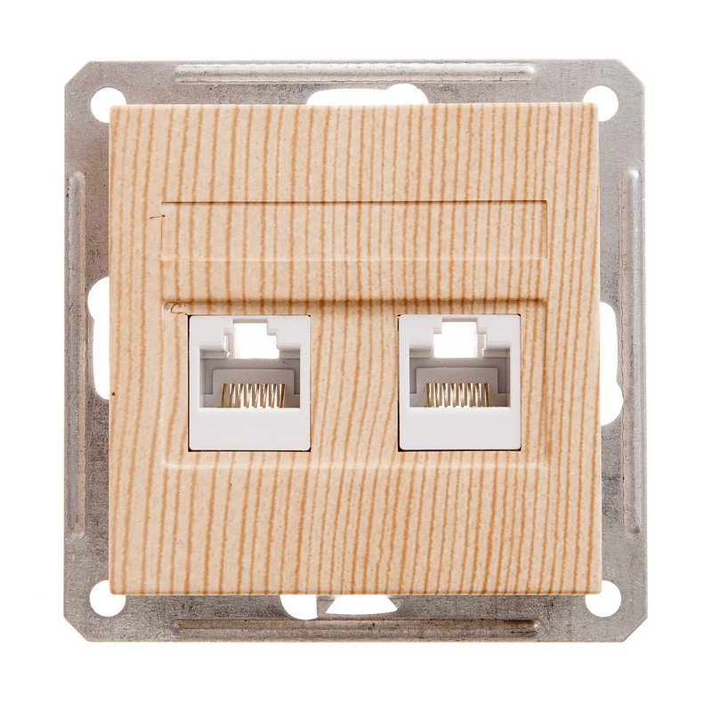Розетка двойная компьютерная Systeme Electric серии W59 RJ45 кат.5Е, механизм, СОСНА RSI-251KK5E-7-86  фото | Capital Power - инженерные системы