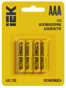 Батарейка щелочная Alkaline LR03/AAA (4шт/блистер) IEK ABT-LR03-OP-L04  фото | Capital Power - инженерные системы