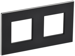 Рамка 2-местная SK-F32Bl металл черный IEK серии SKANDY SK-M22-M-K02  фото | Capital Power - инженерные системы