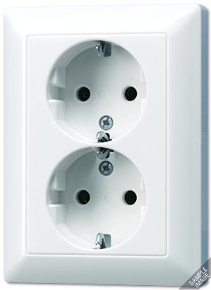 Розетка Jung AS 500 белый 2-ая SCHUKO с рамкой, шторки AS5020KIUWW AS5020KIUWW  фото | Capital Power - инженерные системы