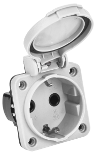 MAGNUM Розетка панельная SCHUKO РП13-3 с крышкой IP54 серый IEK PSN71-016-3-2-54-K03  фото | Capital Power - инженерные системы