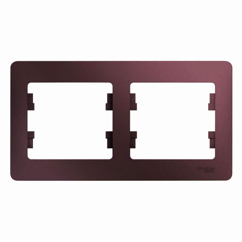 Рамка Systeme Electric серии Glossa 2 поста, горизонтальная, БАКЛАЖАНОВЫЙ GSL001102  фото | Capital Power - инженерные системы