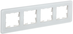 Рамка 4-местная РУ-4-2-Бр стекло белый RE IEK серии BRITE BR-M42-G-41-K01  фото | Capital Power - инженерные системы