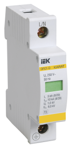 KARAT Ограничитель импульсного перенапряжения ОПС1-D 1P In=5кА Un=230В Im=10кА IEK MOP20-1-D  фото | Capital Power - инженерные системы