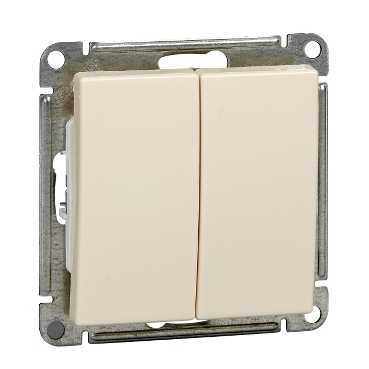 Переключатель 2-клавишный Systeme Electric серии W59, 10АХ, механизм, СЛОНОВАЯ КОСТЬ VS610-256-2-86  фото | Capital Power - инженерные системы