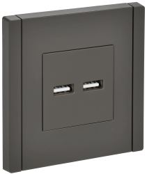 Розетка USB A+A 3,1А FP349 серый IEK серии FORTE&PIANO FP-U21-D31-K03  фото | Capital Power - инженерные системы