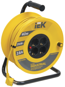 Катушка УК40 4 места с заземлением с термозащитой 3х1,5мм2 "Industrial" 40м IEK WKP15-16-04-40  фото | Capital Power - инженерные системы