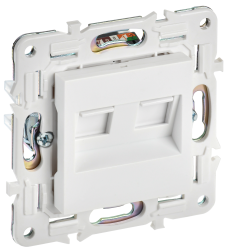 Розетка компьютерная двойная RJ45 кат.5E SK-K03W арктический белый IEK серии SKANDY SK-K20-1-K01  фото | Capital Power - инженерные системы
