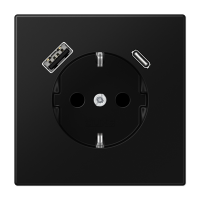 Розетка Jung LS серия матовый чёрный графит SCHUKO® с USB-интерфейсом с 1 гнездо USB типа A и 1 гнездо USB типа C LS1520-15CASWM LS1520-15CASWM  фото | Capital Power - инженерные системы