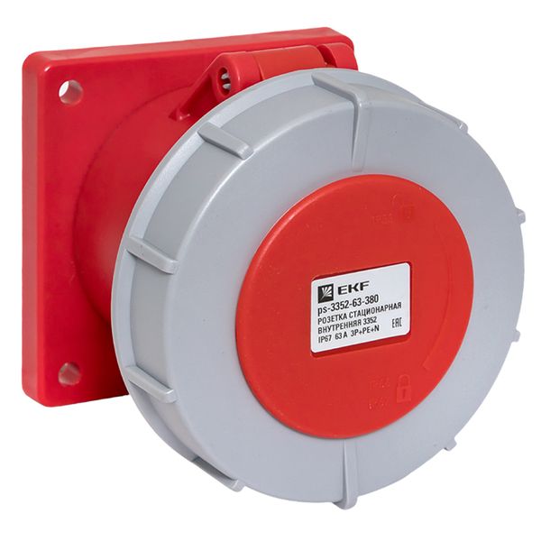 Розетка стационарная внутренняя 3352 3Р+РЕ+N 63А 380В IP67 EKF PROxima PS-3352-63-380  фото | Capital Power - инженерные системы