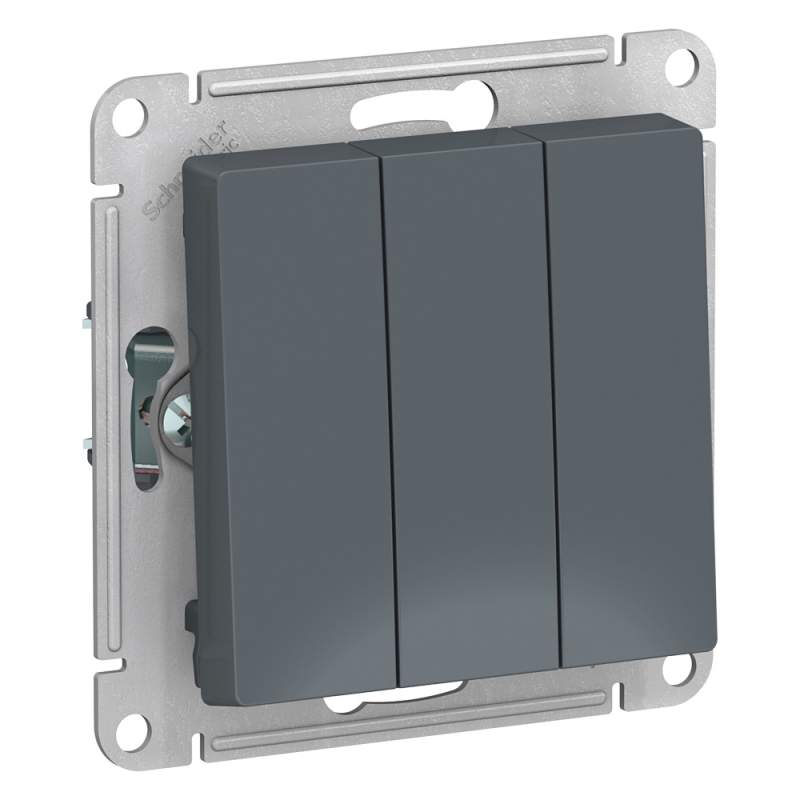 Выключатель 3-клавишный Systeme Electric серии AtlasDesign, Сх.1+1+1, 10Ах, Механизм, Грифель ATN000731  фото | Capital Power - инженерные системы