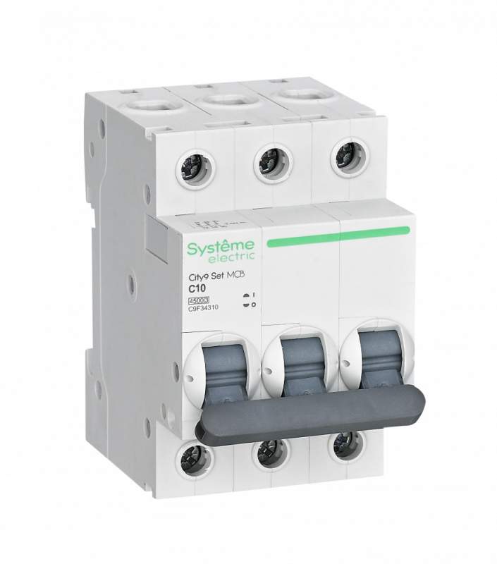 City9 Set Автоматический выключатель (АВ) С 10А 3P 4.5kA 400В C9F34310  фото | Capital Power - инженерные системы