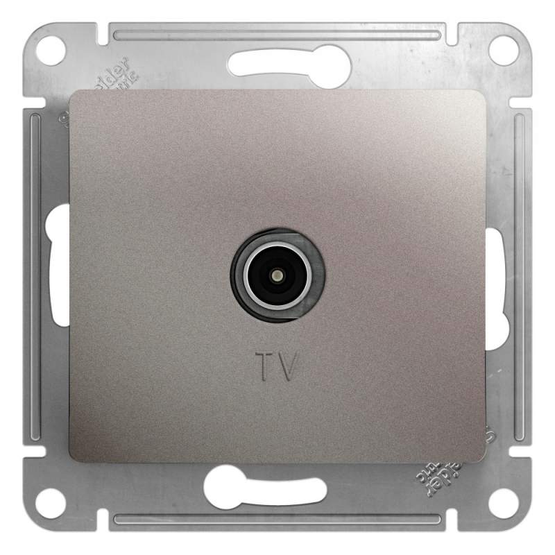 Розетка TV Systeme Electric серии Glossa оконечная 1DB, механизм, ПЛАТИНА GSL001291  фото | Capital Power - инженерные системы